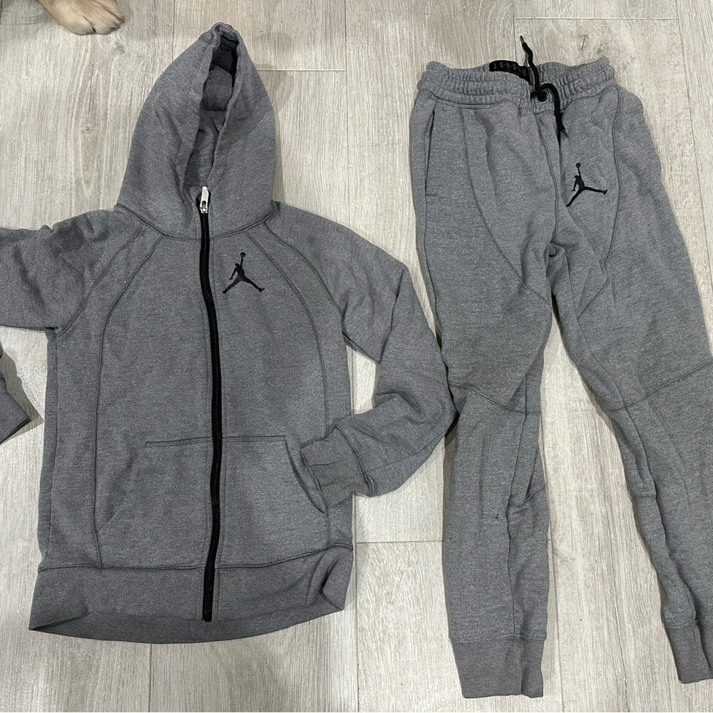 Nike Jordan Gray Hoodie and Joggers Set with Logo
